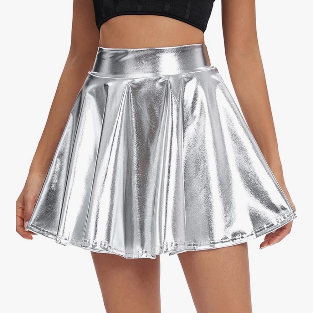 Metallic Skater Skirt